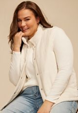 Plus Size Corduroy Quilted Vest, COFFEE CREAMER, small
