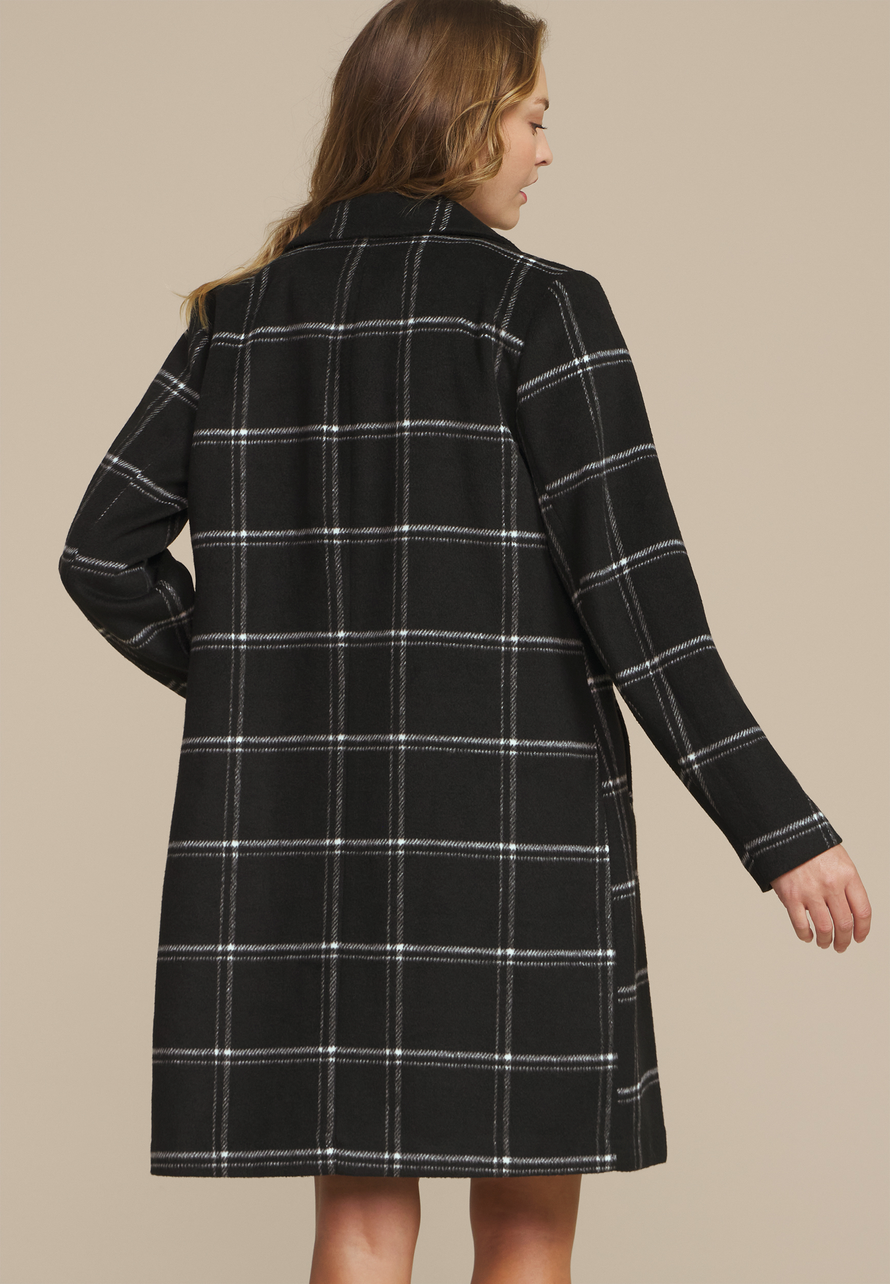 Windowpane One Button Dress Coat, C1756, large