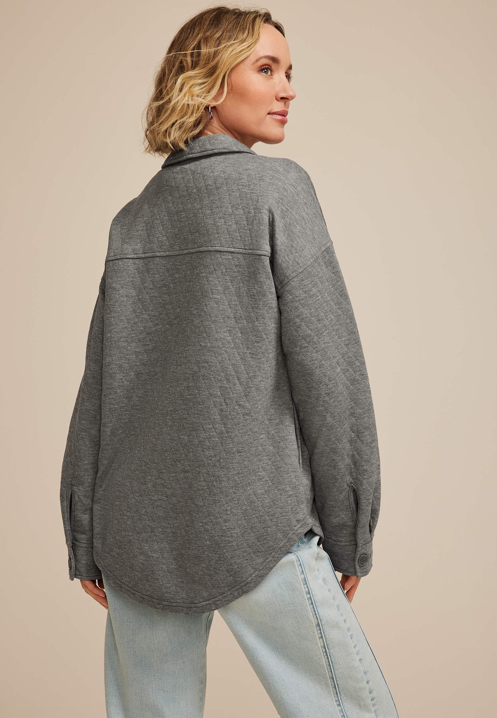 Quilted Shacket, C2820, large