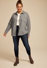 Plus Size Quilted Shacket, C2820, small