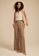 Tweed Knit High Rise Wide Leg Pant, C5330, small