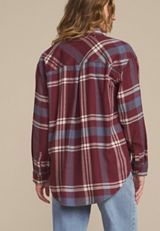 Plaid Button Down Boyfriend Shirt, C5232, small