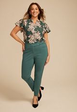 Plus Size Bengaline High Rise Skinny Pant, OPERA TEAL, small