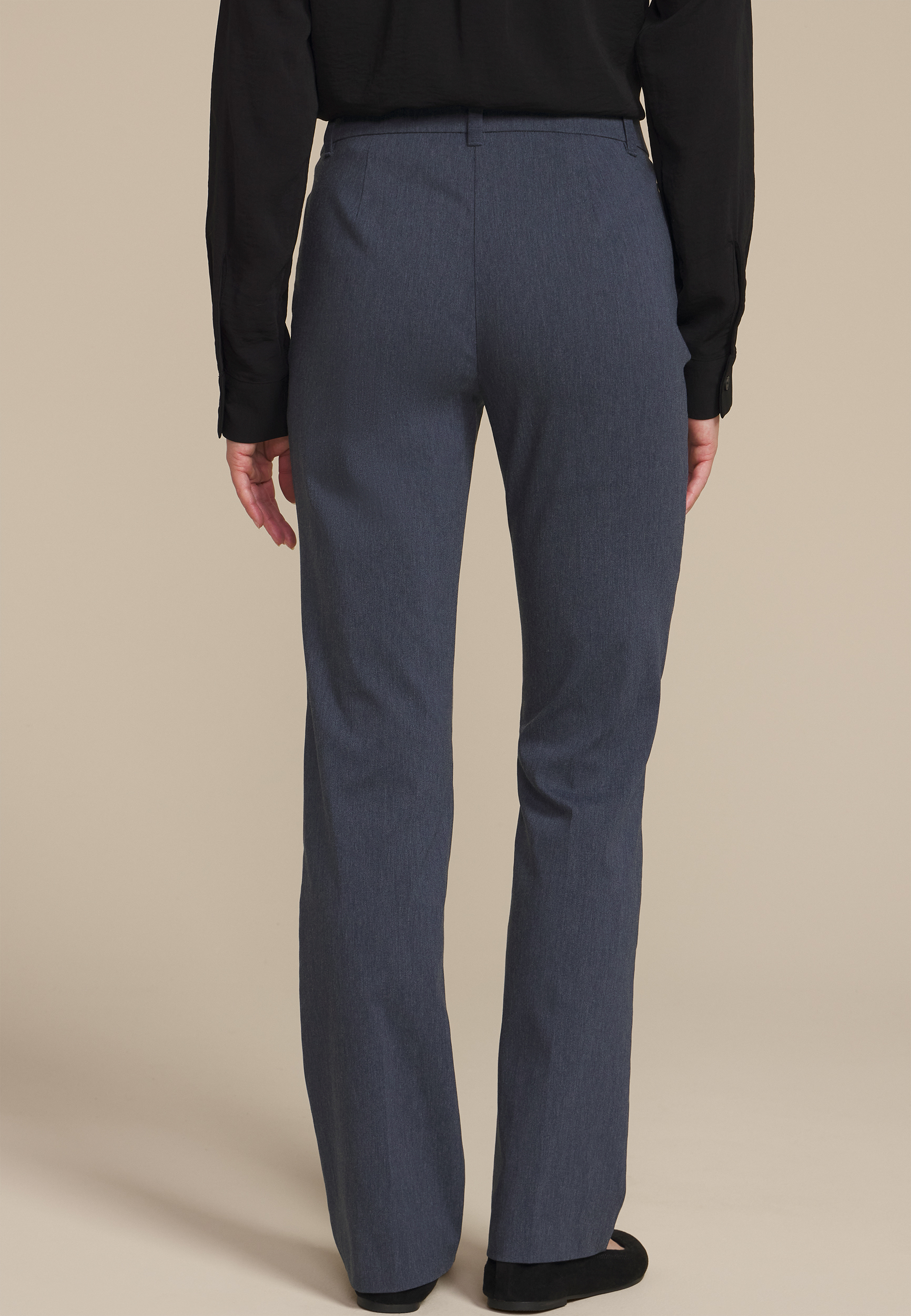 Faux Denim Bengaline Mid Rise Bootcut Pant, DENIM BLUE, large