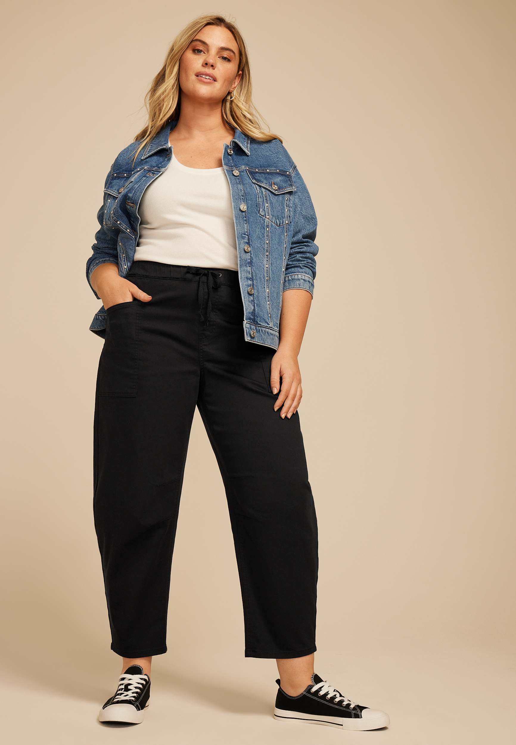 Plus Size Barrel Leg Weekender Pant