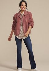 Plaid Boyfriend Button Down Shirt, C5232, small