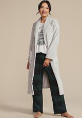 Gray Plush Long Robe, SKY FALL GRAY, small