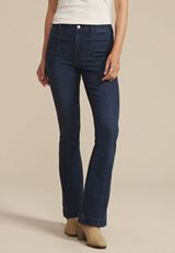 Dark High Rise Seamed Flare Jean, C258, small