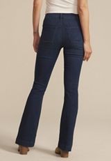 Dark High Rise Seamed Flare Jean, C258, small