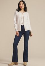 Dark High Rise Seamed Flare Jean, C258, small