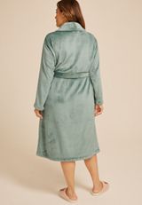 Plus Size Sage Plush Long Robe, C6740, small