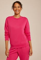 Pink Cloud Scuba Knit Crew Neck Sweatshirt, BRIGHT ROSE, small