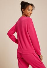 Pink Cloud Scuba Knit Crew Neck Sweatshirt, BRIGHT ROSE, small