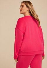 Pink Cloud Scuba Knit Crew Neck Sweatshirt, BRIGHT ROSE, small