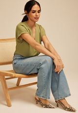 Geneva Short Sleeve Blouse, C1737, small