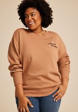 Plus Size Choose Happy Relaxed Fit Sweatshirt, C520, small