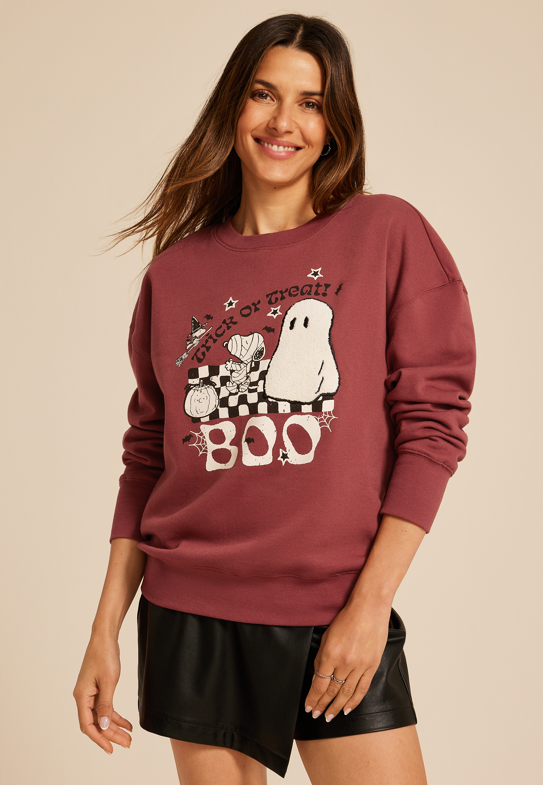 Snoopy Trick Or Treat Relaxed Fit Sweatshirt