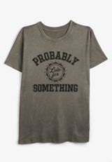 Probably Late For Something Oversized Fit Graphic Tee, C829, small
