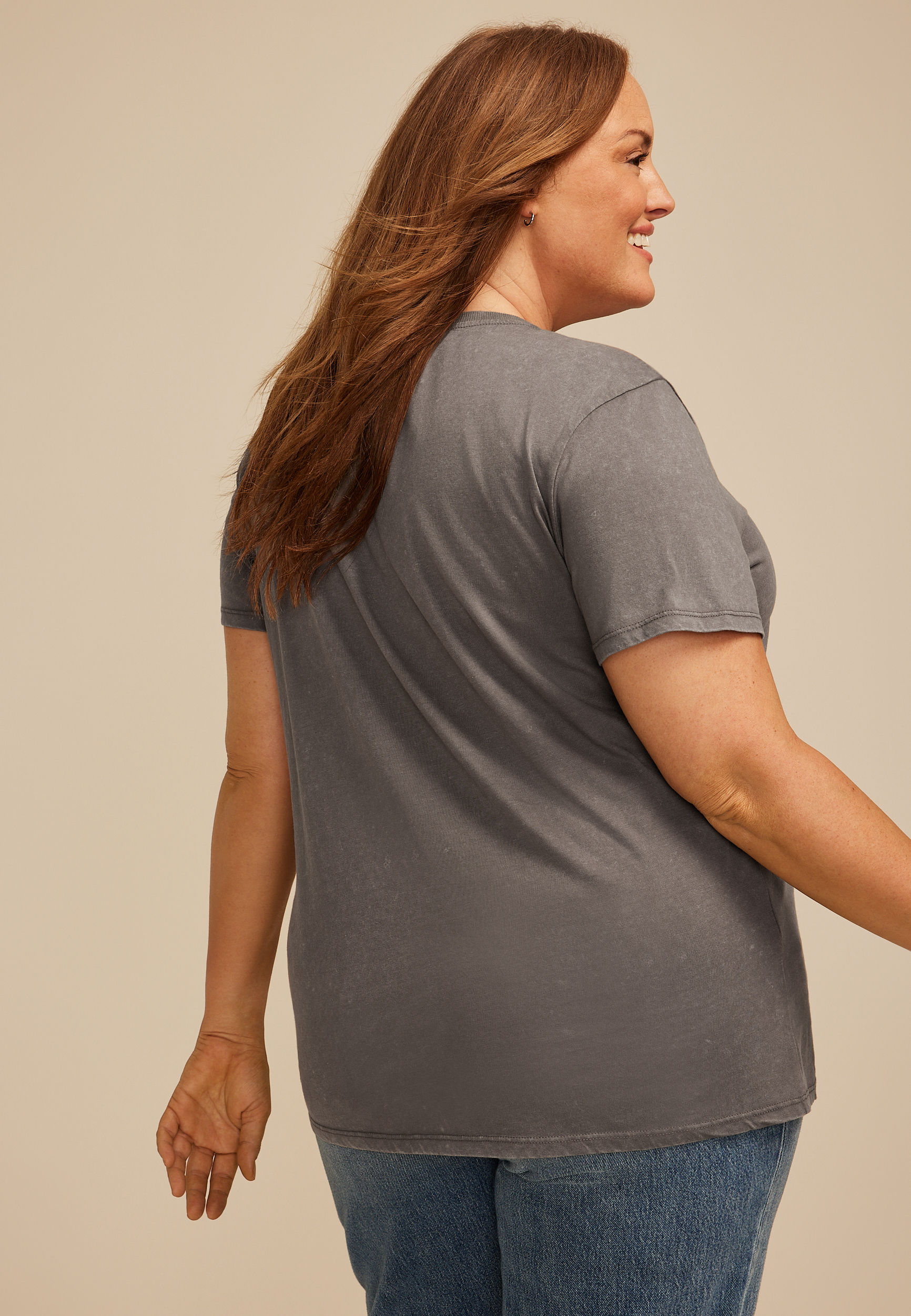 Plus Size Probably Late For Something Oversized Fit Graphic Tee, C829, large