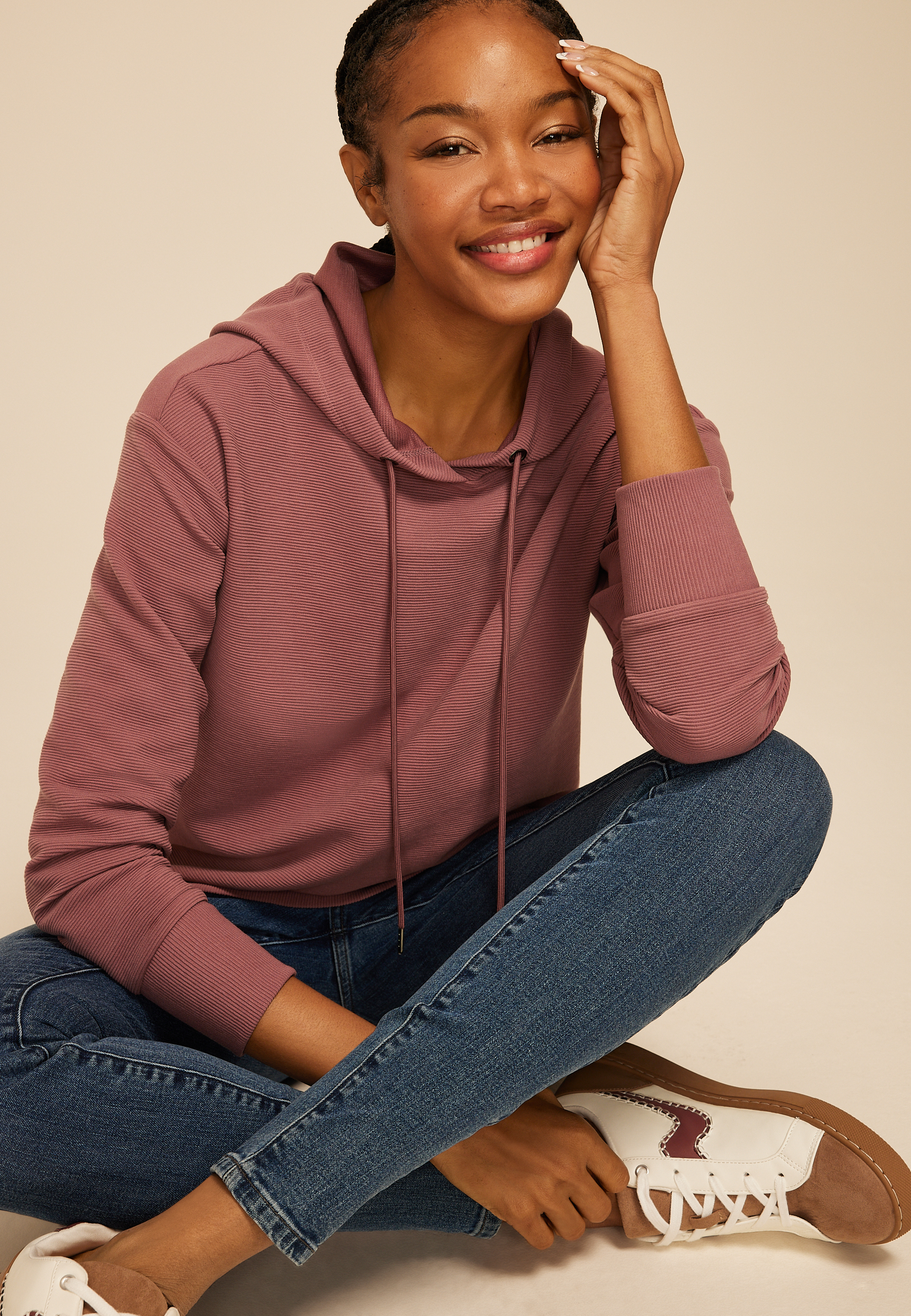 Ottoman Hoodie, ROSE BROWN, large