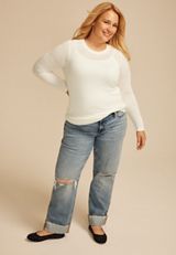 Plus Size  Floral Jacquard Mesh Top, C2789, small