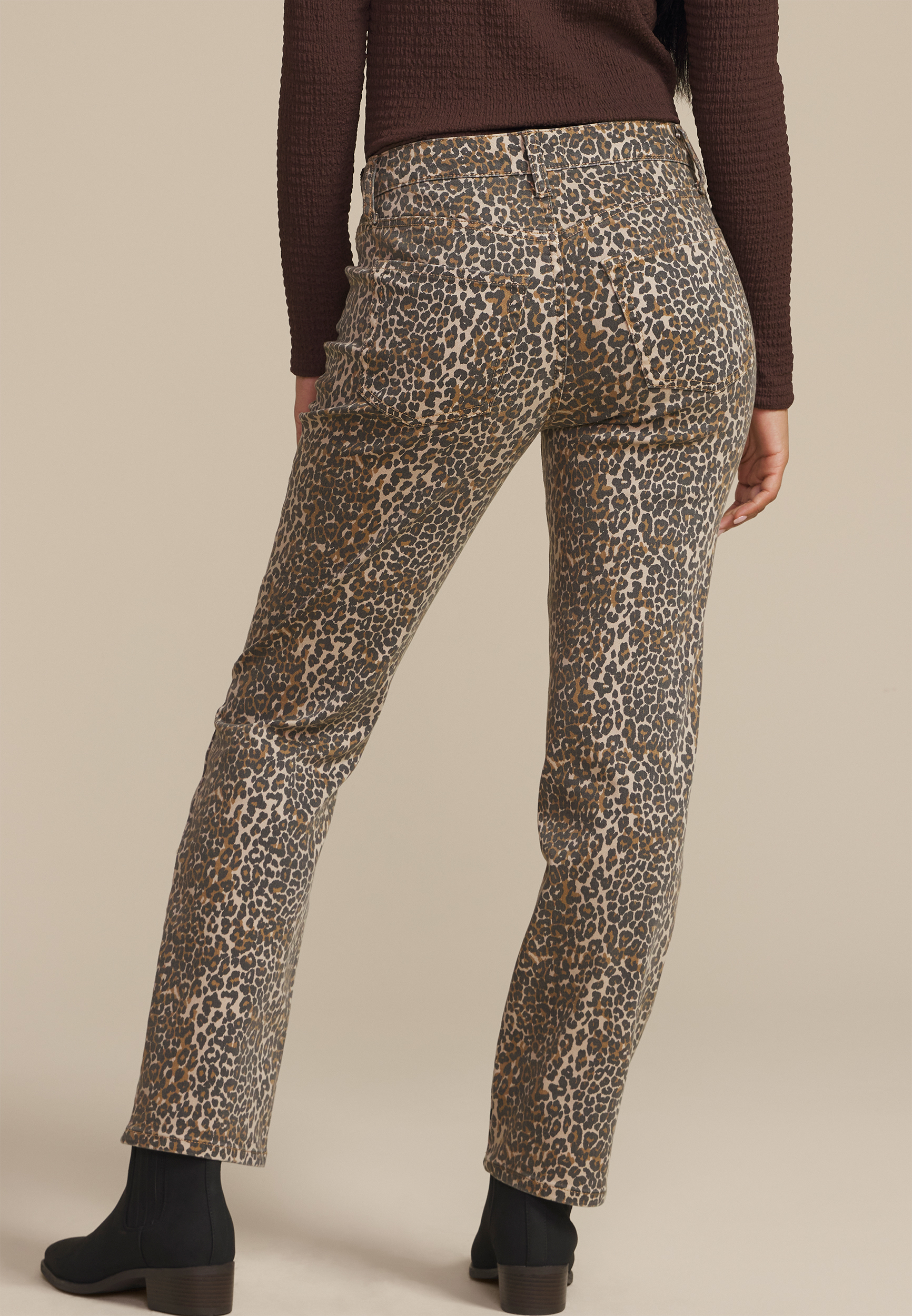 m jeans by maurices&trade; High Rise Leopard Straight Jean, C542, large