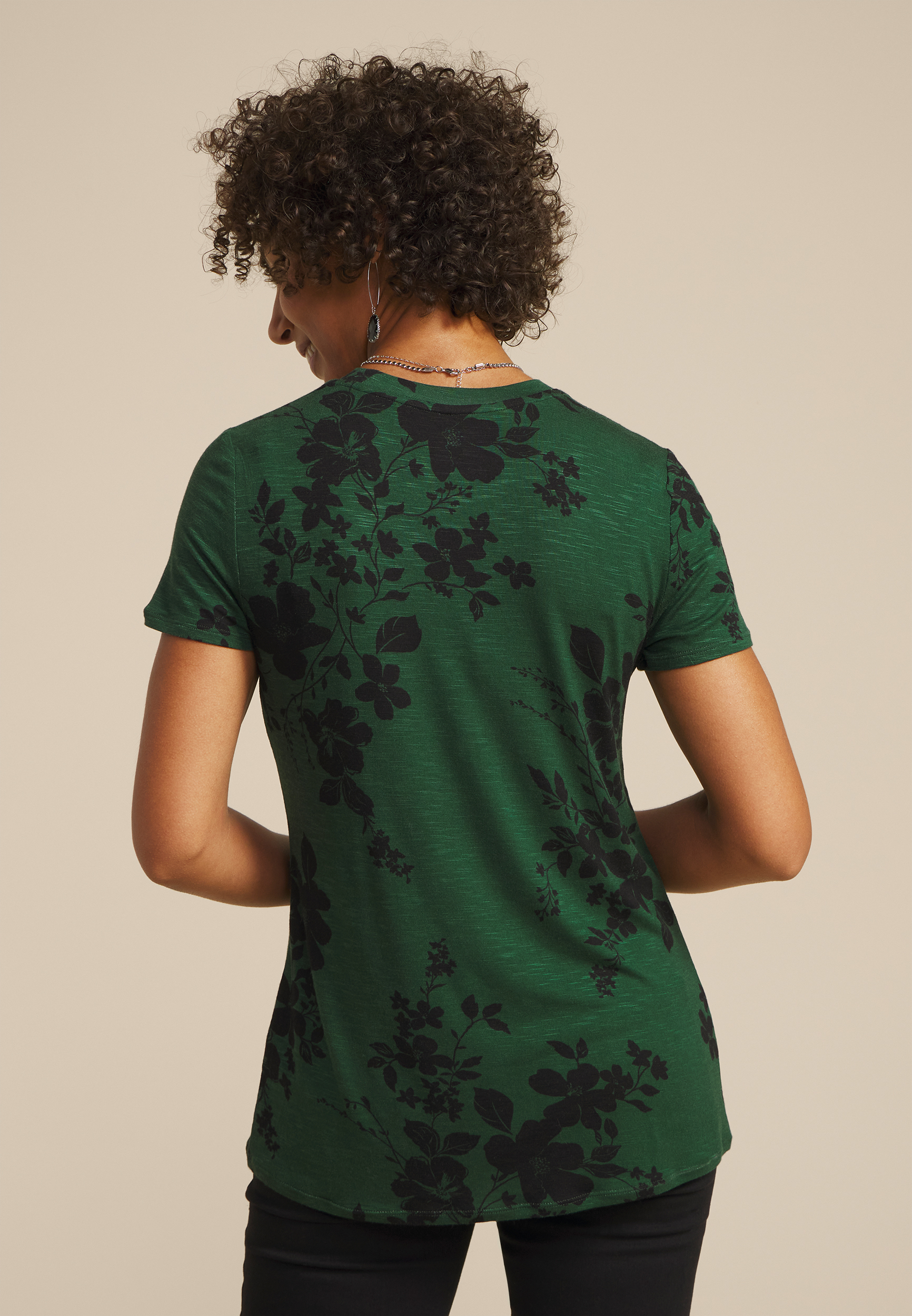 24/7 Kennedy Floral Crew Neck Tee, C3918, large