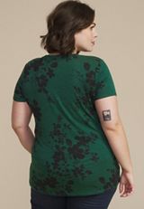 Plus Size 24/7 Kennedy Floral Crew Neck Tee, C3918, small