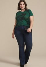 Plus Size 24/7 Kennedy Floral Crew Neck Tee, C3918, small