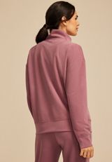Scuba Knit Quarter Zip Sweatshirt, ROSE BROWN, small