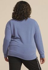 Plus Size Scuba Knit Quarter Zip Sweatshirt, BIJOU BLUE, small
