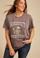 Plus Size Whiskey Business Oversized Fit Graphic Tee, , small