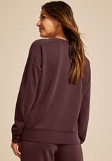 Scuba Knit V Neck Sweatshirt, MAPLE, small