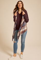 Scuba Knit V Neck Sweatshirt, MAPLE, small