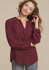 Silver Trim V Neck Blouse, C5212, small