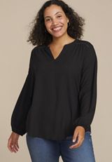 Plus Size Silver Trim V Neck Blouse, C106, small