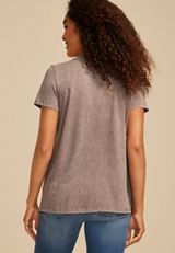 Floral Butterfly Classic Fit Graphic Tee, WARM STONE, small