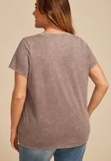 Plus Size Floral Butterfly Classic Fit Graphic Tee, WARM STONE, small