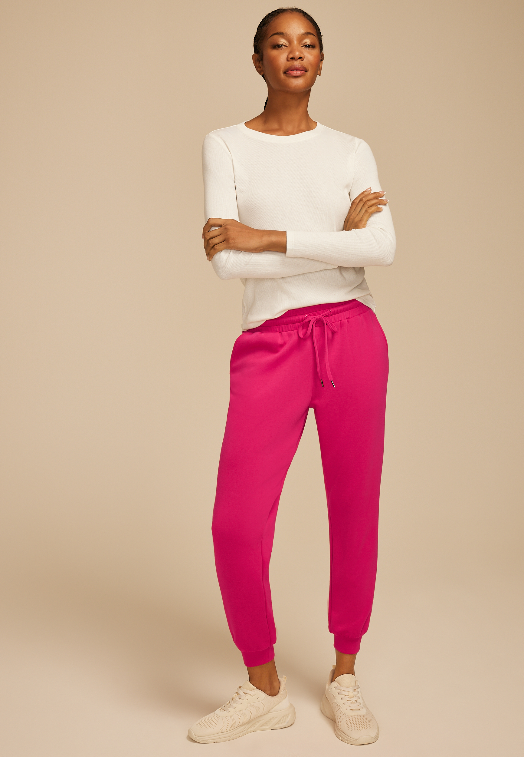Limited Edition Pink Cloud Scuba Knit High Rise Jogger