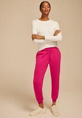 Limited Edition Pink Cloud Scuba Knit High Rise Jogger, BRIGHT ROSE, small
