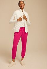Limited Edition Pink Cloud Scuba Knit High Rise Jogger, BRIGHT ROSE, small