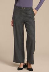 Pinstripe Knit High Rise Wide Leg Pant, GRAY COMBO, small