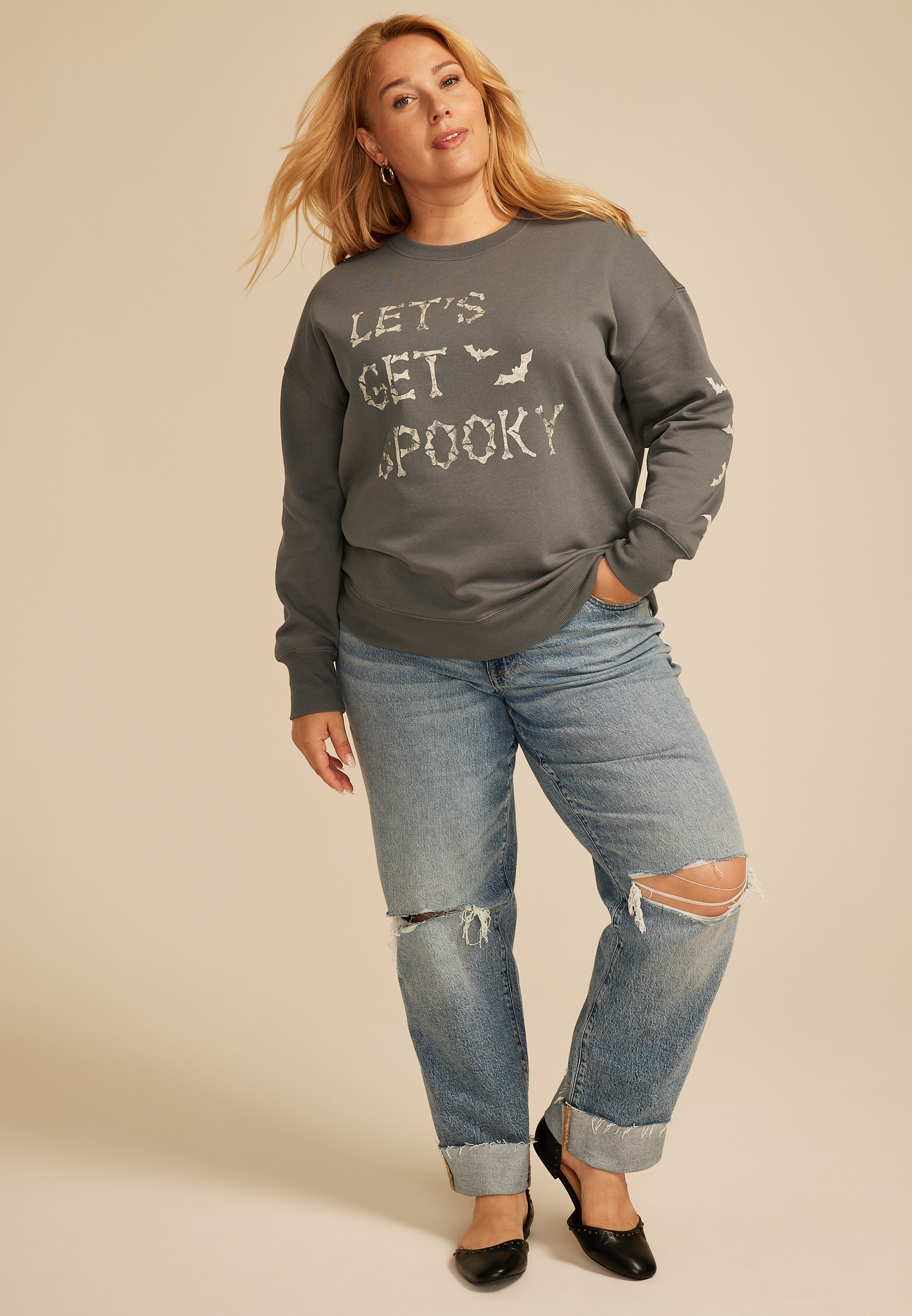 Plus Size Lets Get Spooky Relaxed Fit Sweatshirt