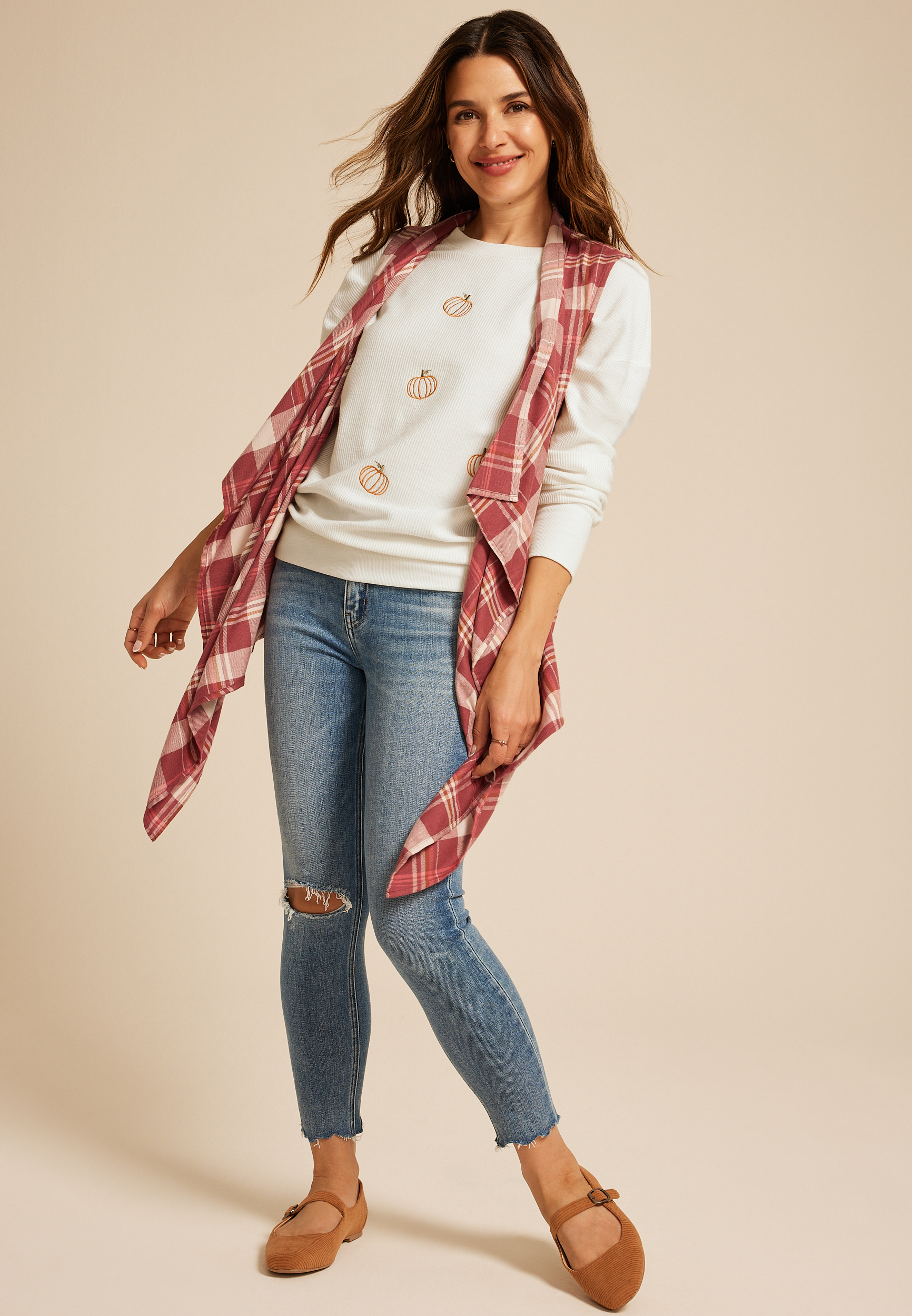 Pumpkin Patch Embroidered Relaxed Fit Sweatshirt