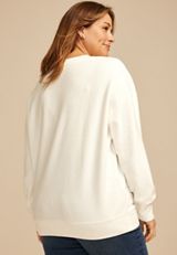 Plus Size Pumpkin Patch Embroidered Relaxed Fit Sweatshirt, , small