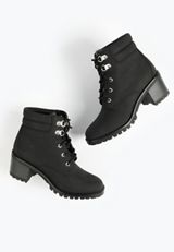 SuperCush Brittany Block Heel Hiker Boot, BLACK, small