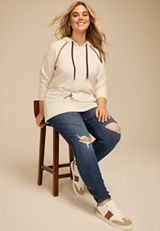 Plus Size Homeward Whipstitch Hoodie, LIGHT OATMEAL HEATHER, small