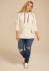 Plus Size Homeward Whipstitch Hoodie, LIGHT OATMEAL HEATHER, small
