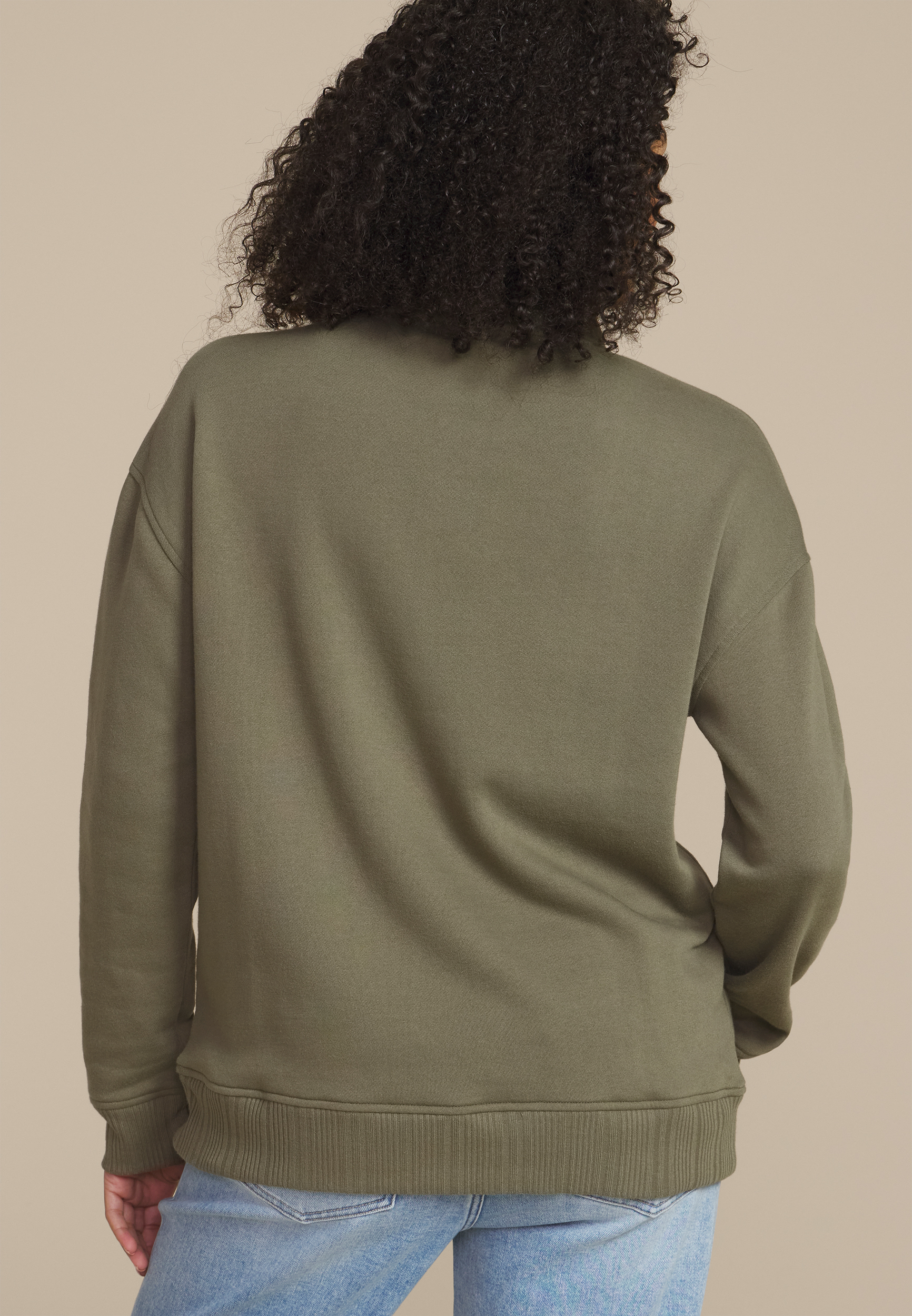 Variegated Half Zip Sweatshirt, ULTIMATE OLIVE, large