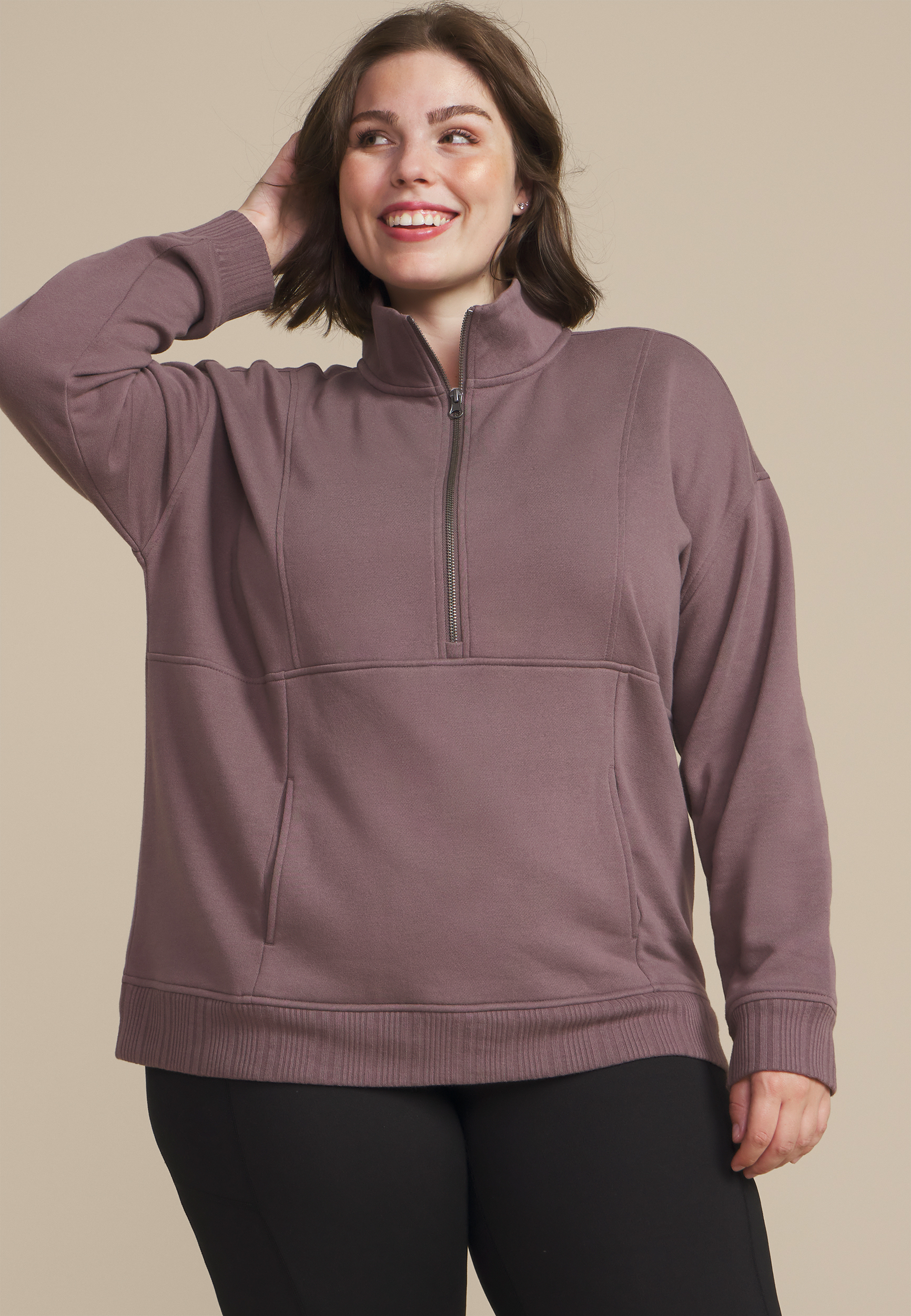 Variegated Half Zip Sweatshirt